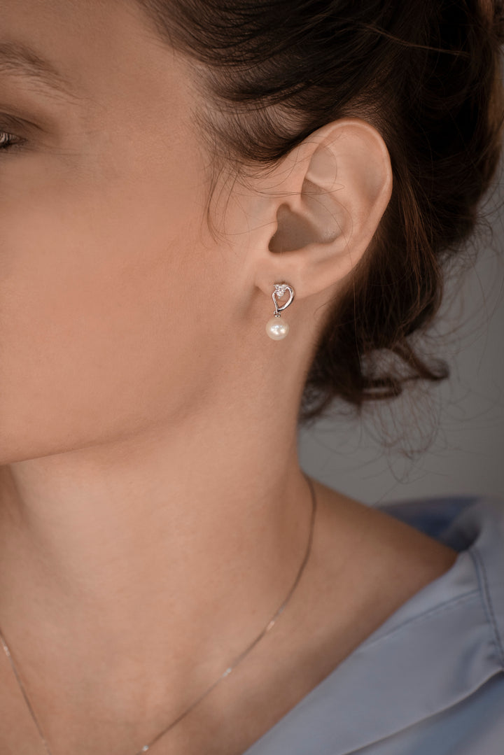 Comete Orecchini Perle in Oro e Diamanti Goccia ORP743