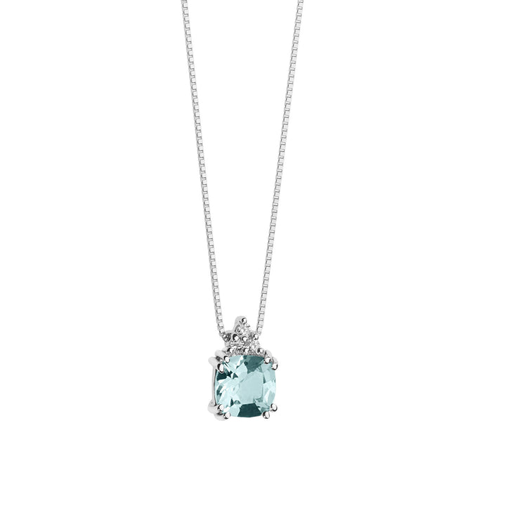 Comete Collana in Oro Diamanti e Acquamarina taglio antico GLQ281