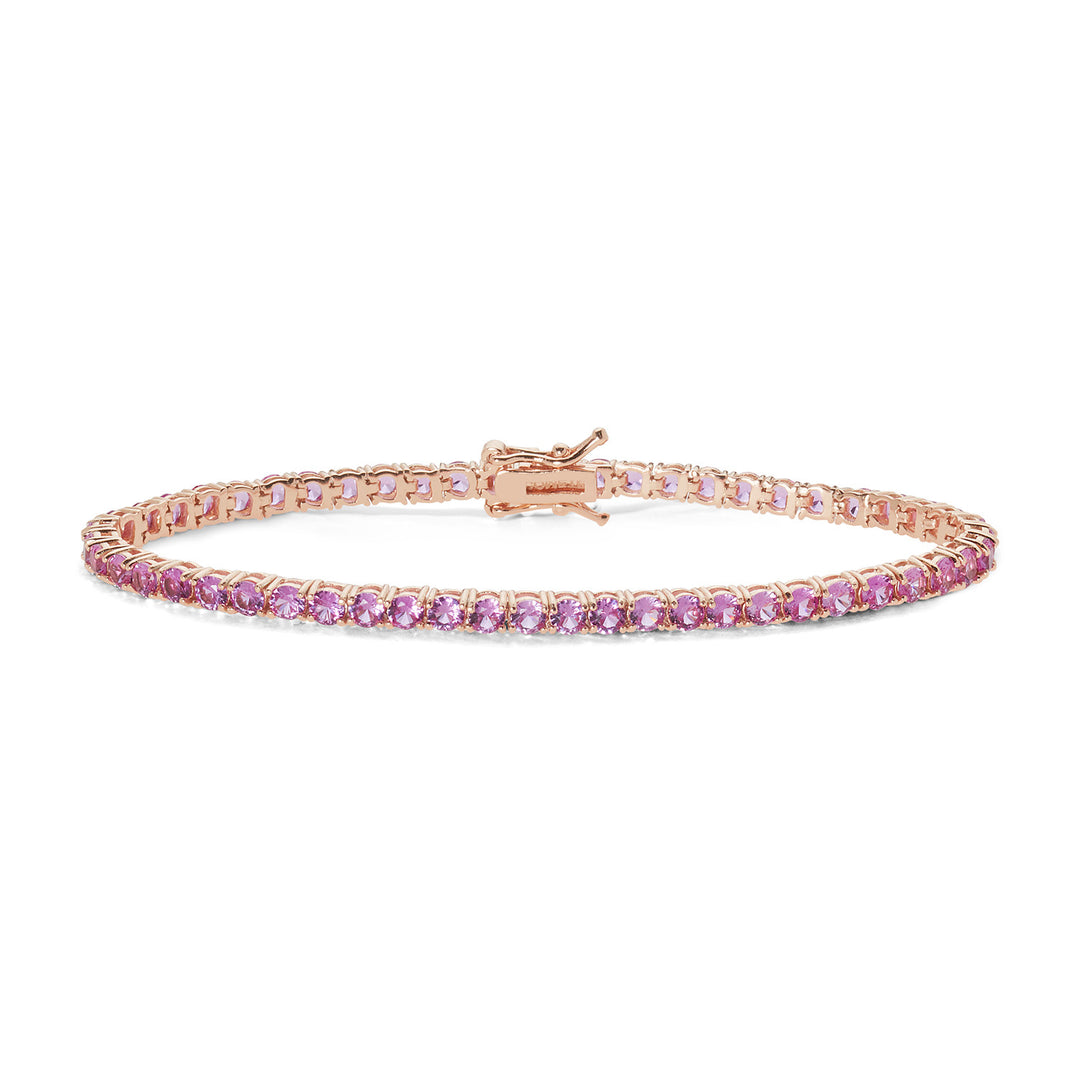 Comet Tennis in Rose Silver and Pink Zircons BRA241M16