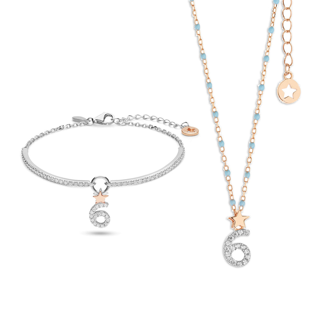 Collier et bracelet Comete en Argent numéro 6 KIT204208