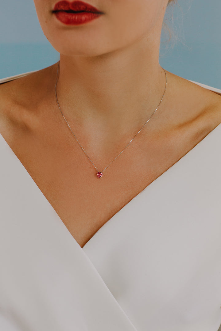 Comete Collana in Oro rosè e Topazio Rosa Cuore GLB1548
