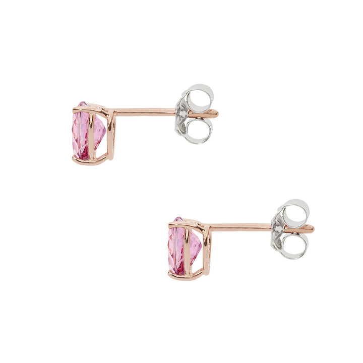 Comete-Ohrringe aus Roségold und rosa Topas-Herz ORB1015