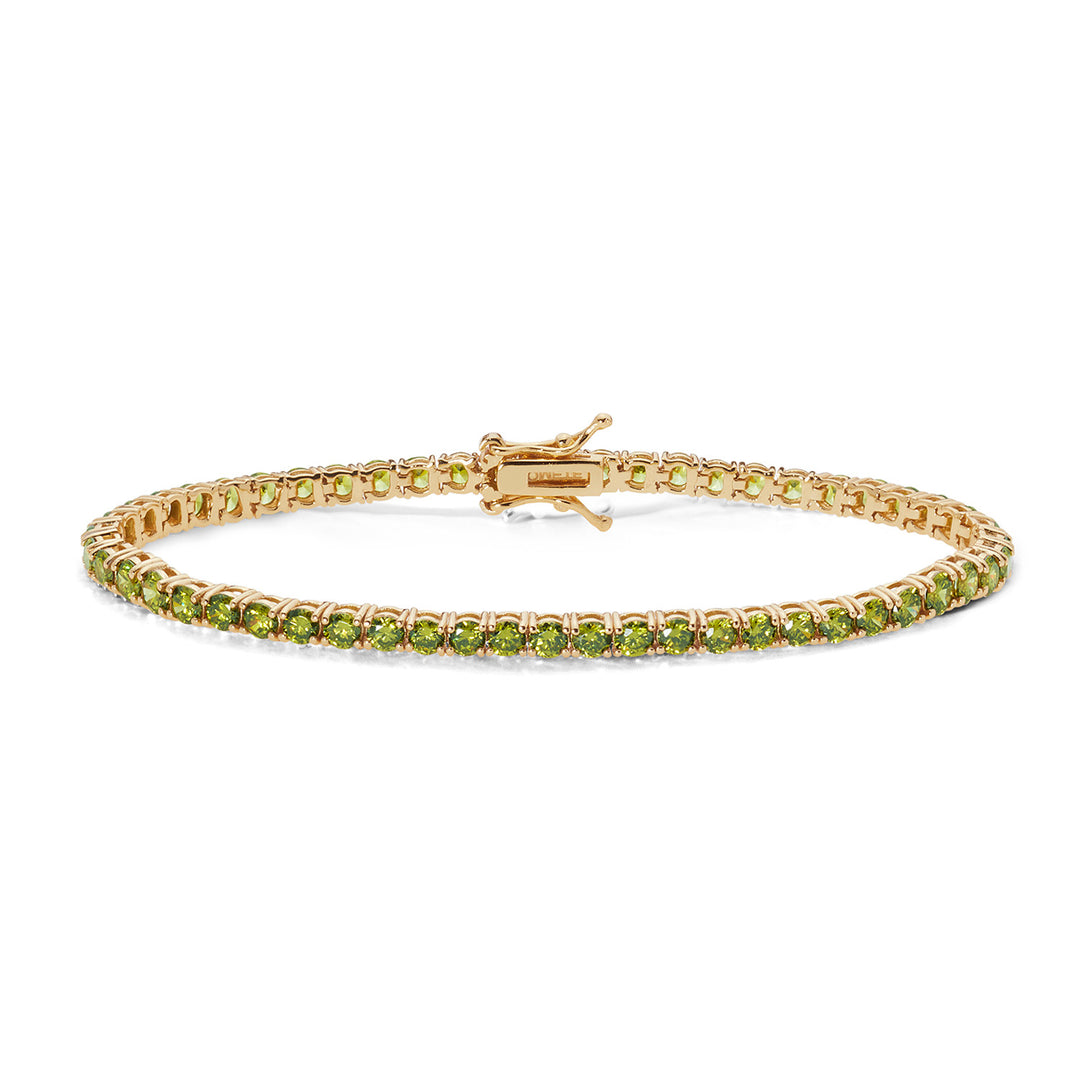 Comete Tennis in Argento giallo e zirconi Peridot BRA239M18
