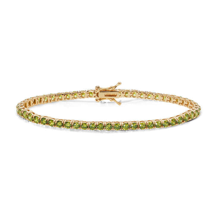 Comete Tennis in Argento giallo e zirconi Peridot BRA239M18