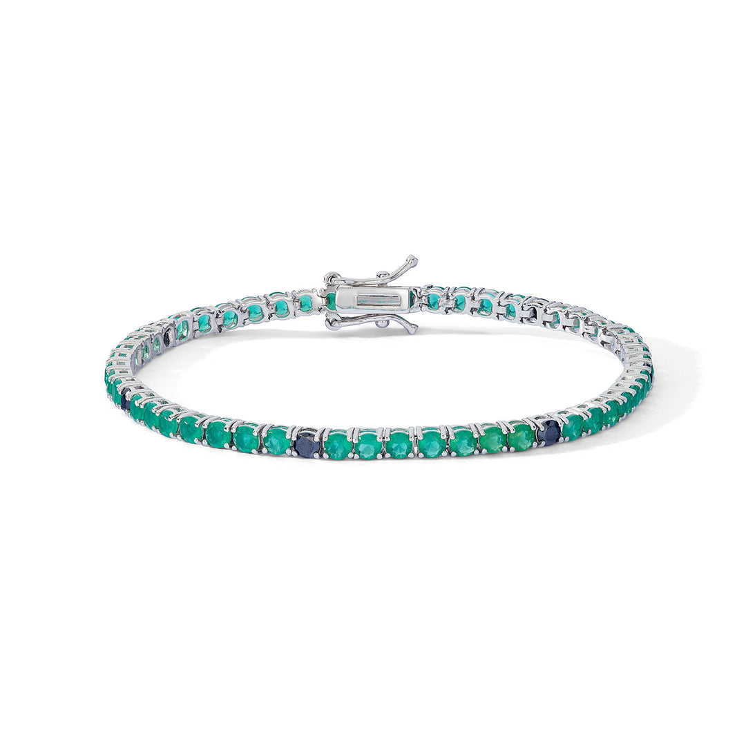 Comete Bracciale in Argento con Zirconi neri e verdi UBR1254M18