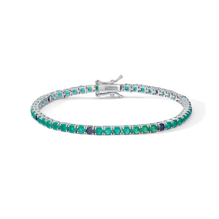 Comete Bracciale in Argento con Zirconi neri e verdi UBR1254M18