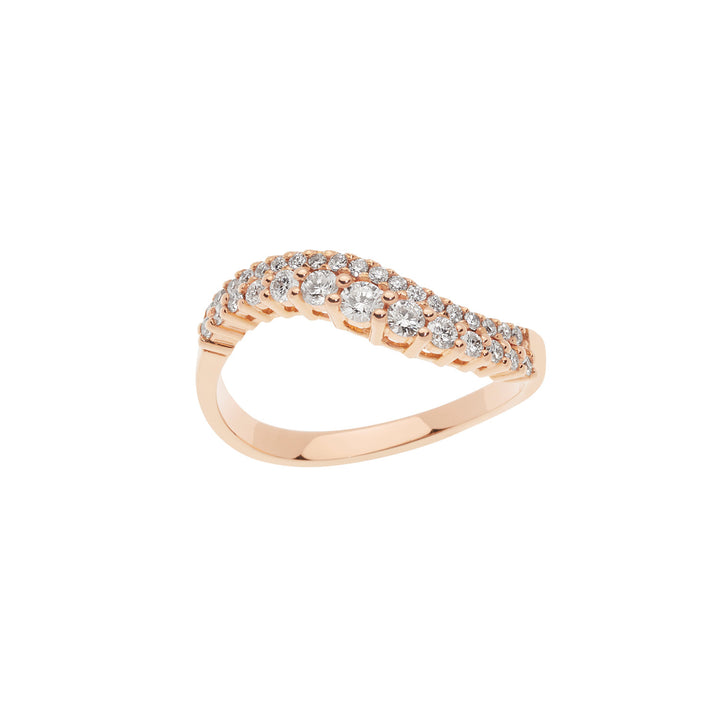 Comete Anello Onda in Oro rosè e Diamanti ANB2494