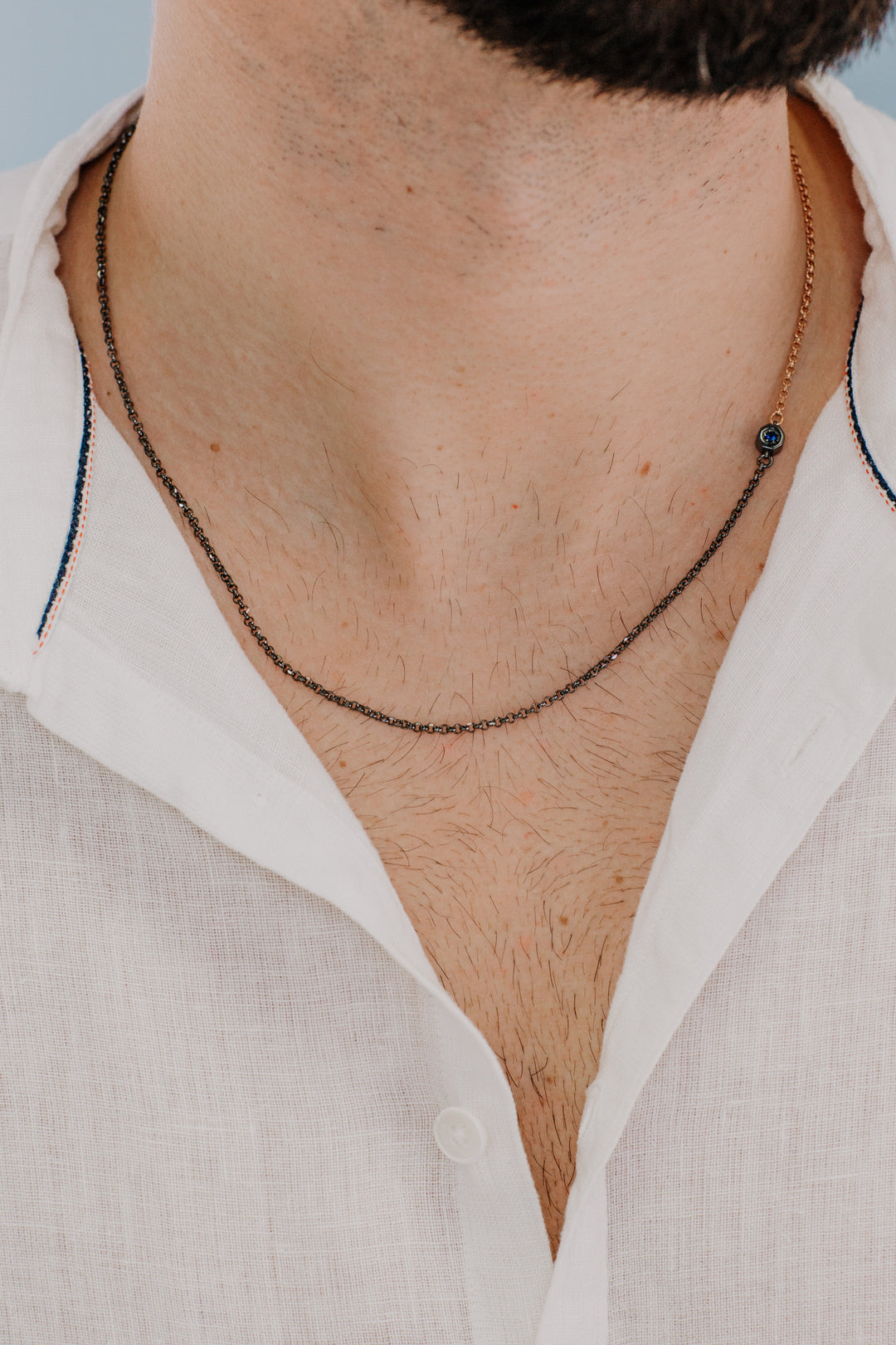 Collier Comete en argent double, rosé et bruni UGL713