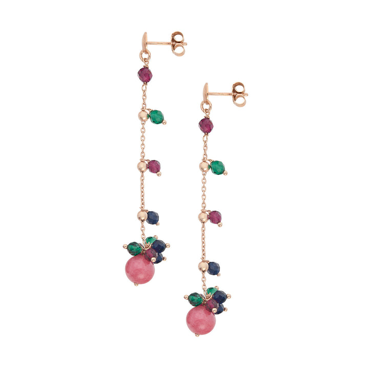 Comete Orecchini Argento 925‰ con Giada e pietre blu, rosse e verdi ORA222
