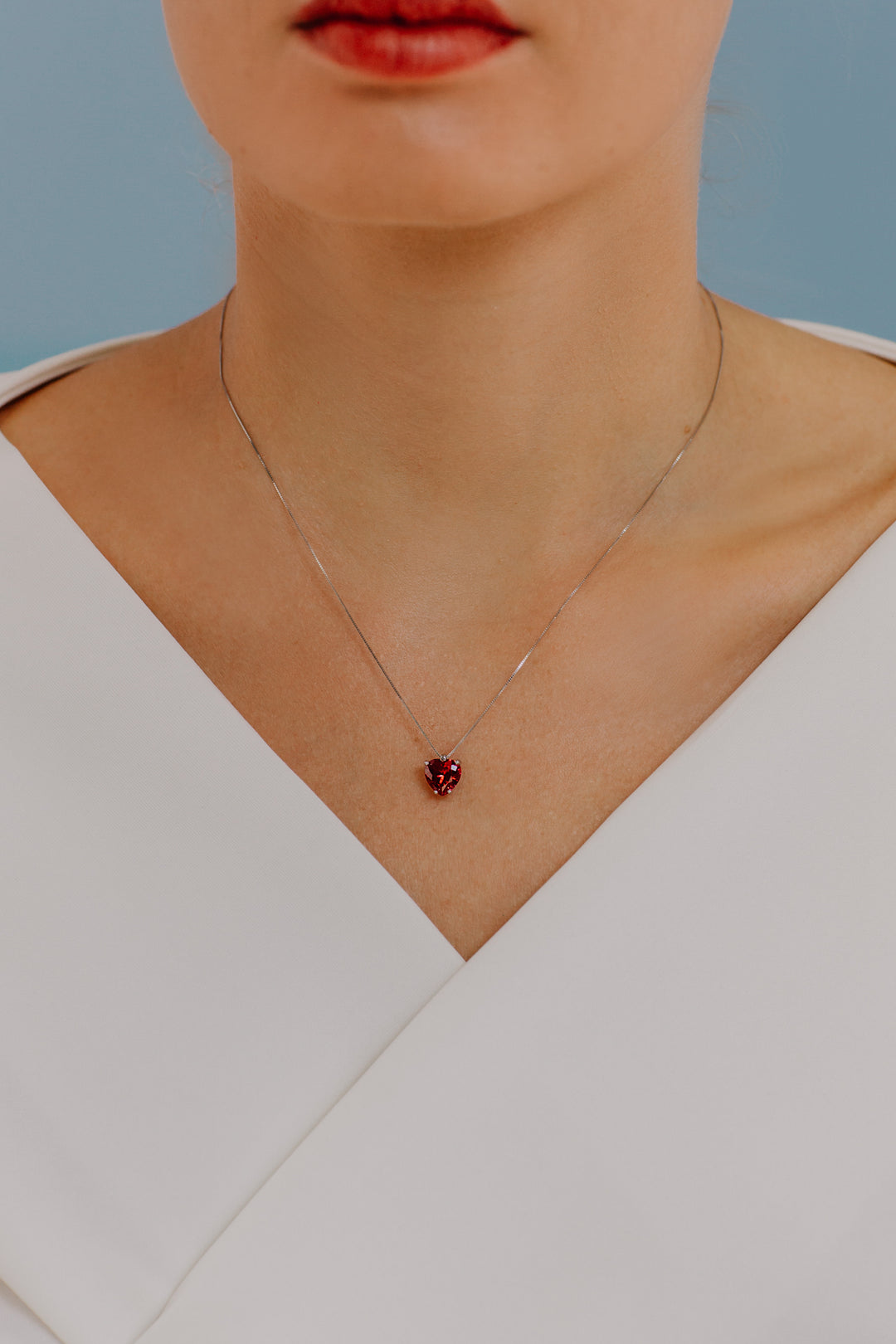 Collier Comete Coeur Or et Rubis GLB1429