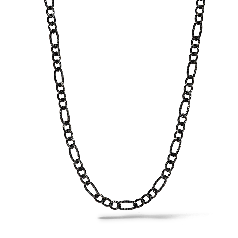 Comete Collana in Argento 925‰ rutenio, zirconi neri UGL765