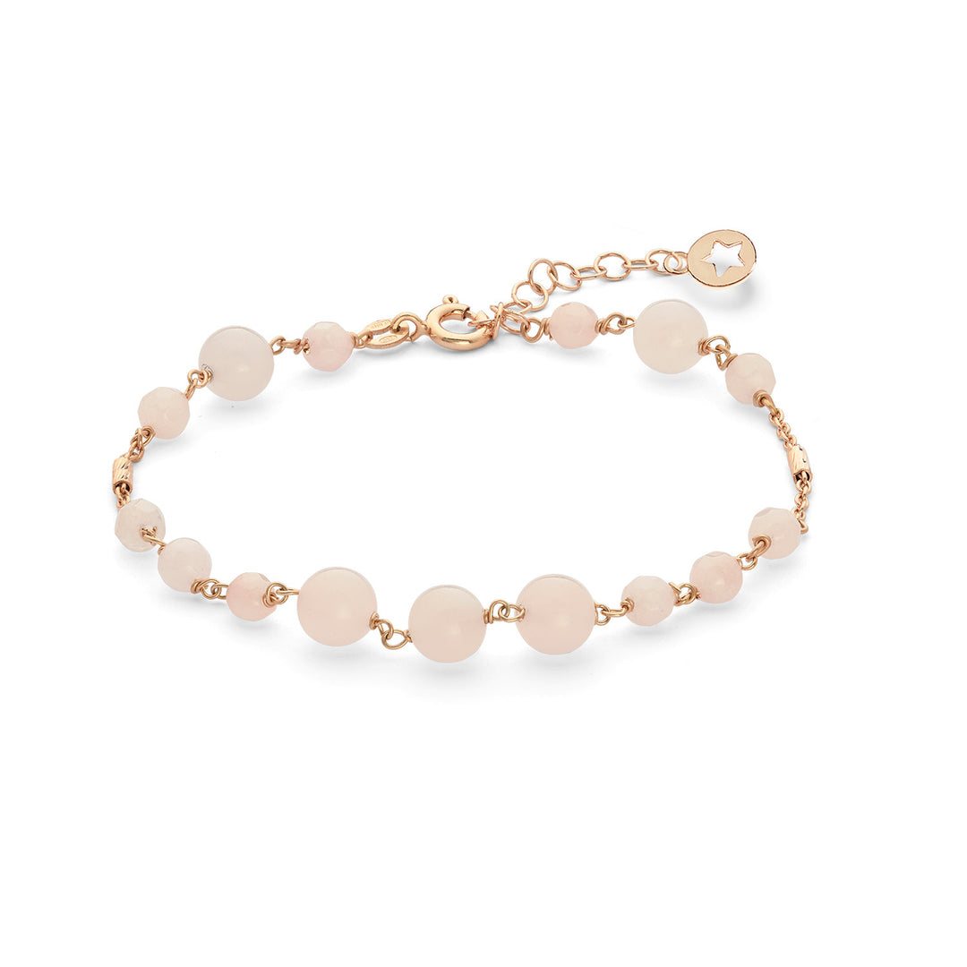 Comete Bracciale Argento 925‰ con con Quarzo rosa e Giada colorata BRA277