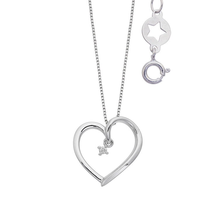 Comete Collana in Oro bianco 750‰ e Diamanti cuore GLB1647