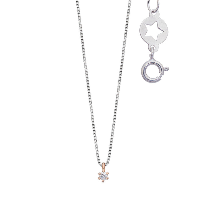 Comete Necklace in 750‰ white and rose gold and GLB1650 diamonds