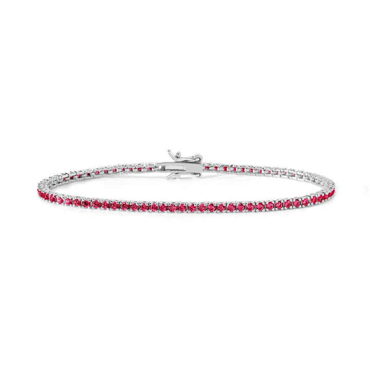 Comete Tennis in Silver and ruby crystals BRA172M18