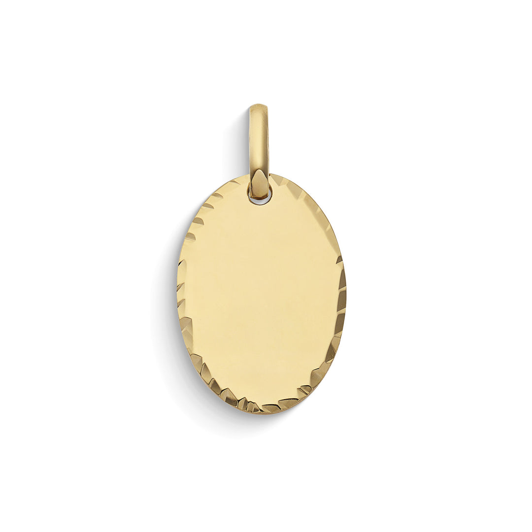 Comete Customizable oval pendant in 375‰ yellow gold KCOB004
