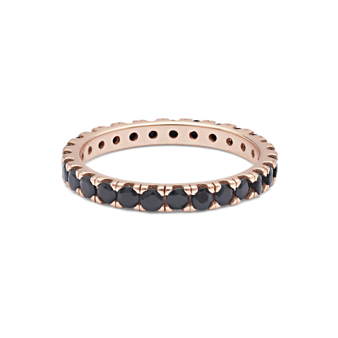 Comete-Ring aus Silber und schwarzen Zirkonen UAN123XL