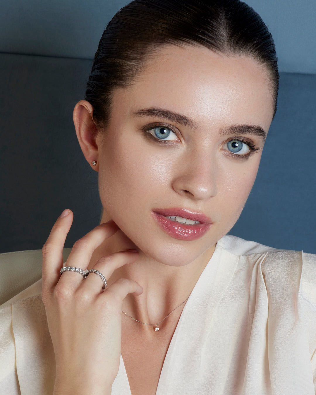 Comete Ring in 750‰ white gold and white diamonds ANB2684M13