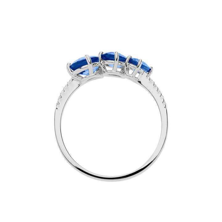 Comete Gold Ring with Diamonds and Sapphires Drop ANB2637