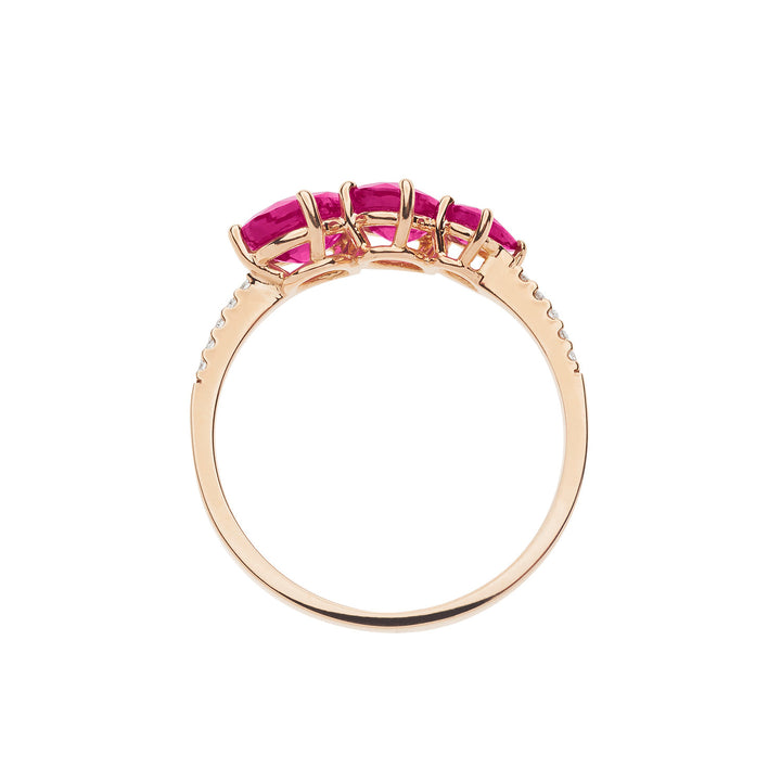 Comete Anello in Oro rosa Diamanti e Rubini Goccia ANB2638