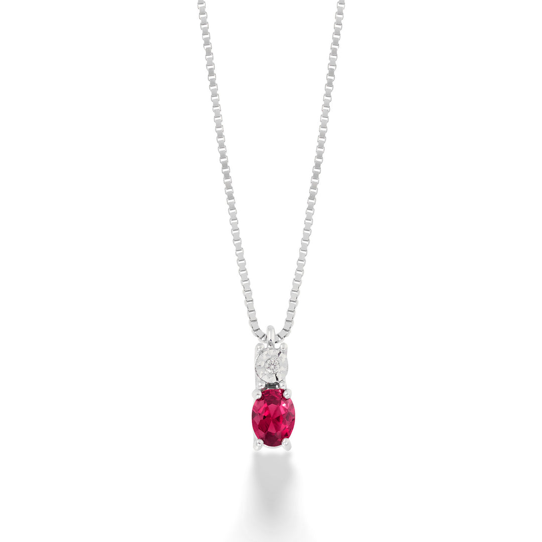 Comete Necklace in Gold, Diamonds and Recrystallized Ruby KGLB1419