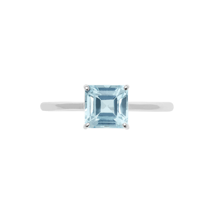 Comete Anello in Oro bianco con Topazio Azzurro Carrè ANB2680