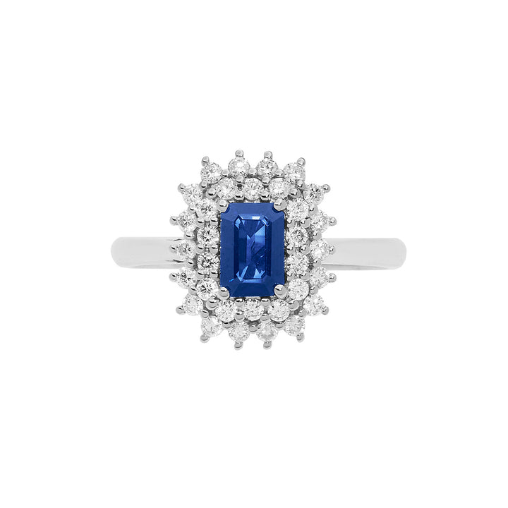Bague Comete en or avec diamants et saphir octogonal ANB2623