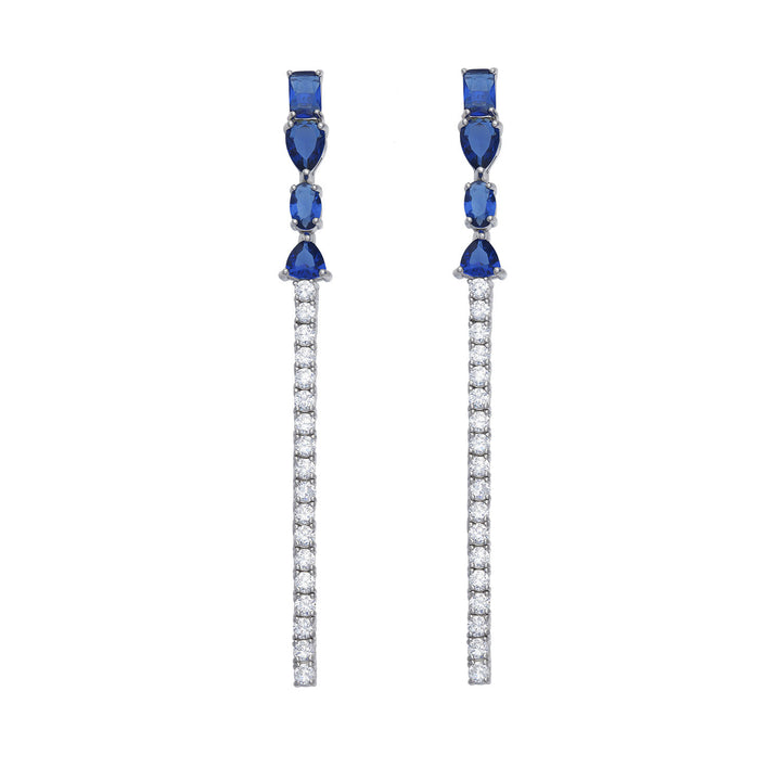 Comete Orecchini a cascata in Argento 925‰ e Zirconi blu e bianchi ORA214