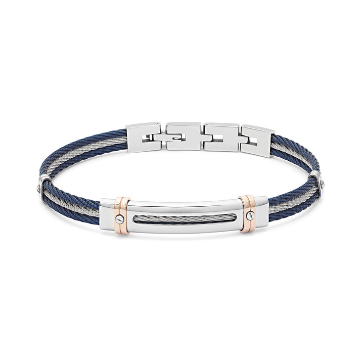 Comete-Kabelarmband aus Stahl und blauem PVD UBR962