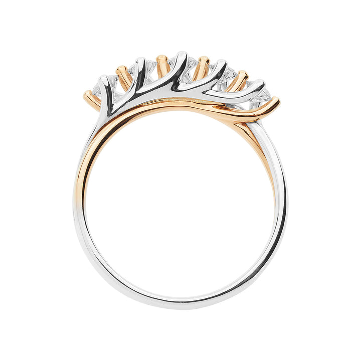 Comete-Ring aus Rosé- und Weißgold mit Diamanten ANB2659