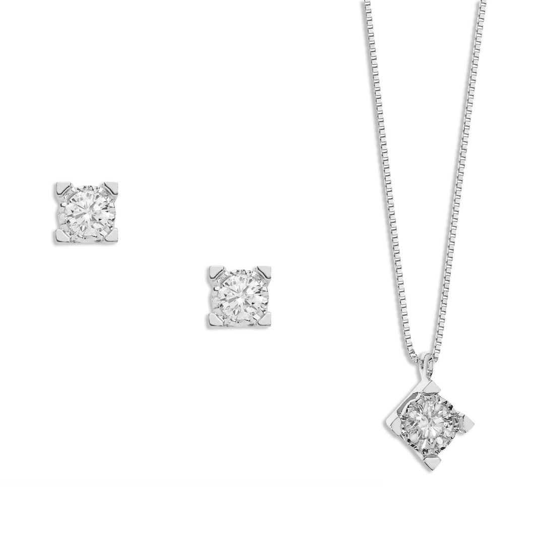 Comete Collana e Orecchini Punto luce diamantati in Oro e Diamanti KIT15371006