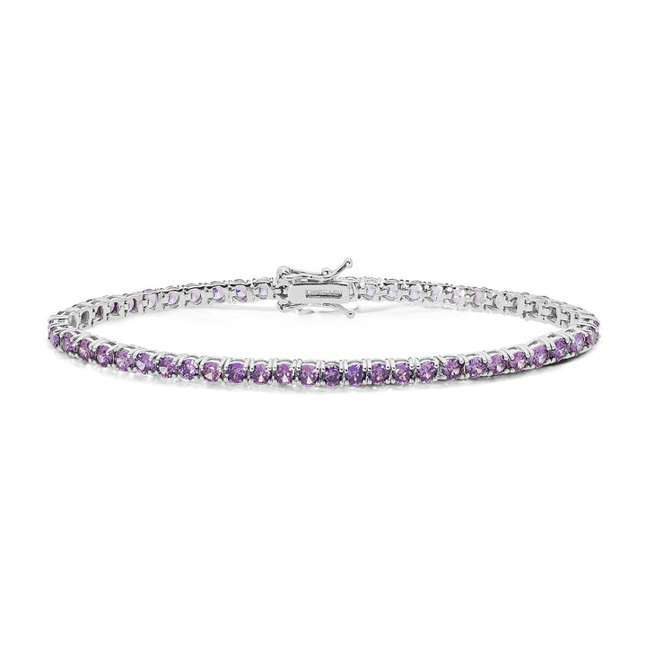 Comètes Tennis en zircons Argent et Améthyste Violet BRA238M17