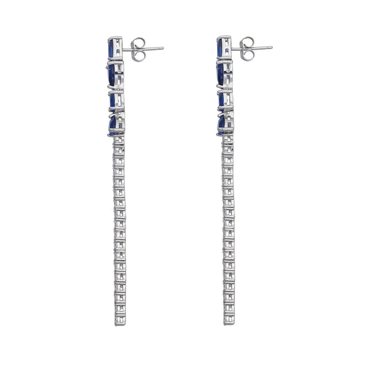 Comete Orecchini a cascata in Argento 925‰ e Zirconi blu e bianchi ORA214