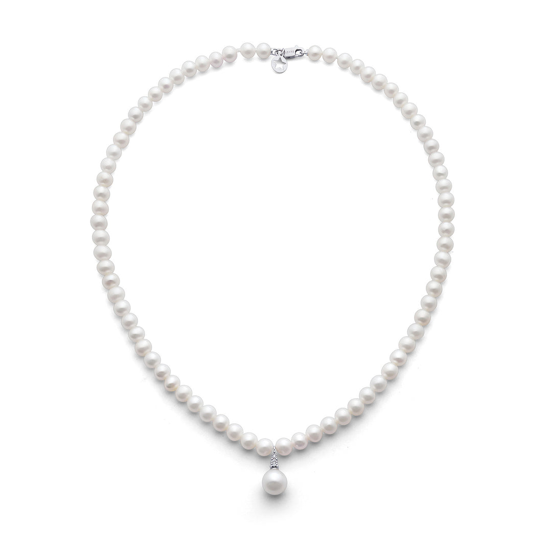 Collier de perles Comete en or blanc et diamants FWQ375