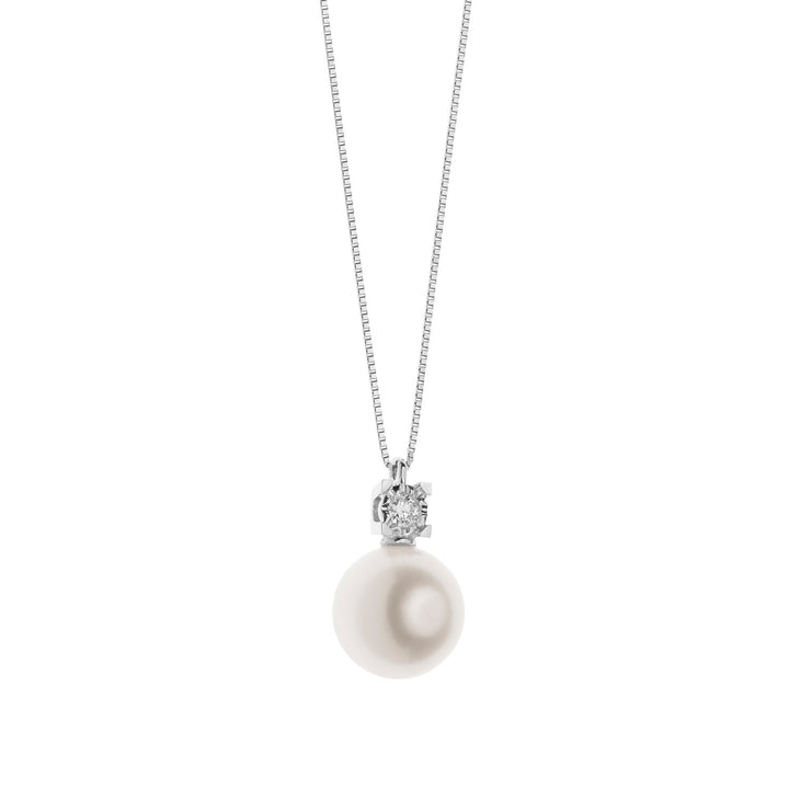 Comete Girocollo Punto luce Perla in Oro e Diamante GLP594