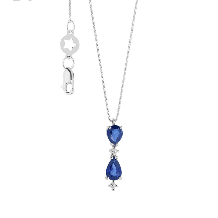 Collier Comete en or avec diamants et saphirs Drop GLB1606
