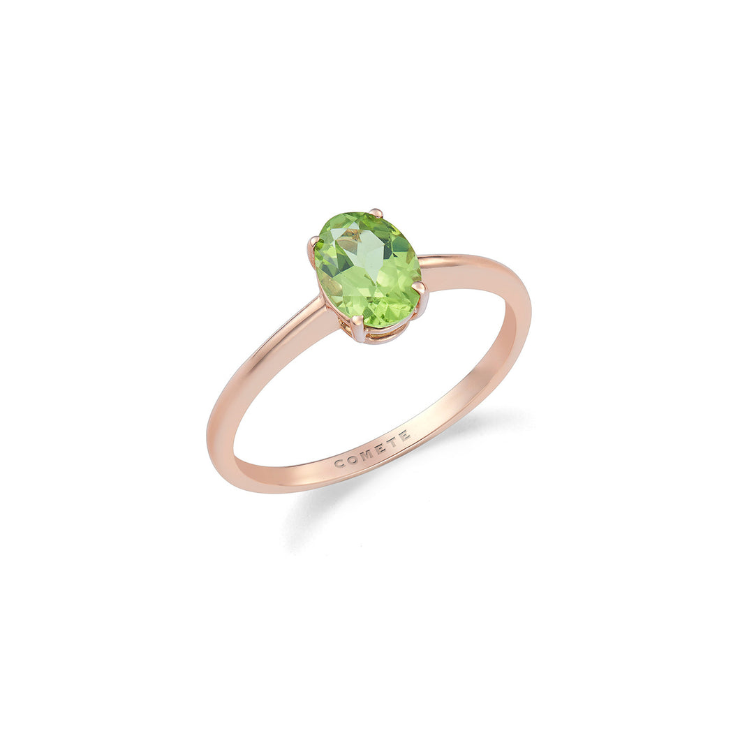 Comete-Ring aus 750‰ Roségold und ovalem Peridot ANB2698