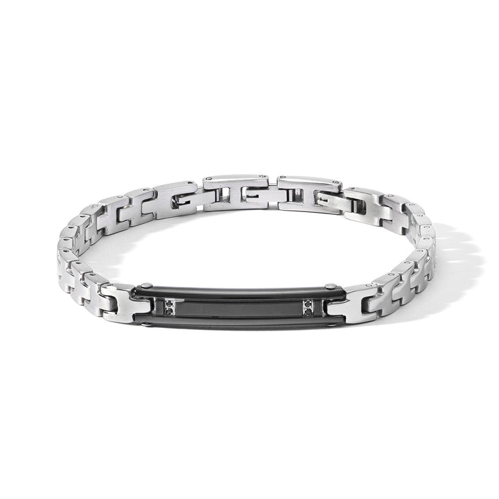 Bracelet Comete Acier PVD et zircons noirs UBR1192