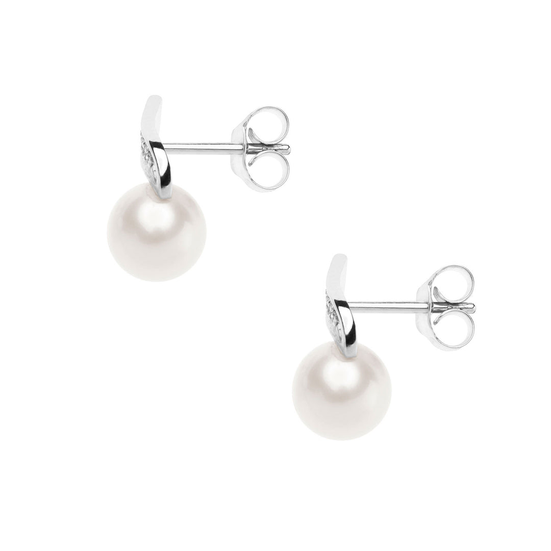 Comete Pearl Earrings in Gold and Diamonds ORP744