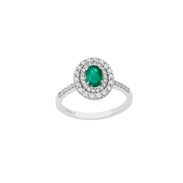 Comete Ring in Gold, Diamonds and Oval Emerald ANB2417S3