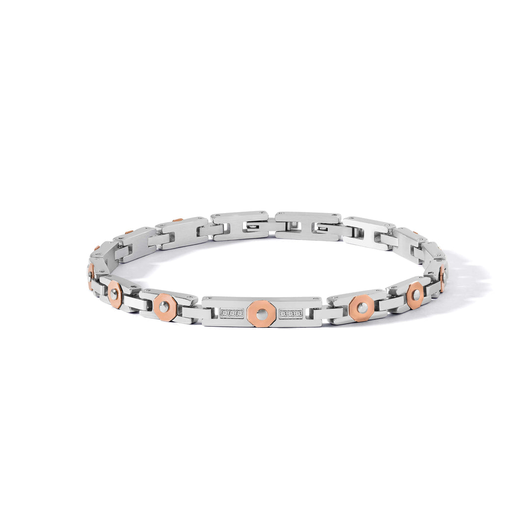 Comete Bracciale in Acciaio, pvd rosè e diamanti bianchi UBR1282