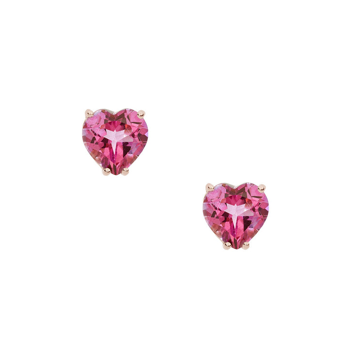 Comete-Ohrringe aus Roségold und rosa Topas-Herz ORB1015