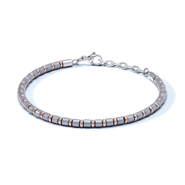 Comete Bracciale in Acciaio, pvd rosè e grigio con Ematite UBR1145