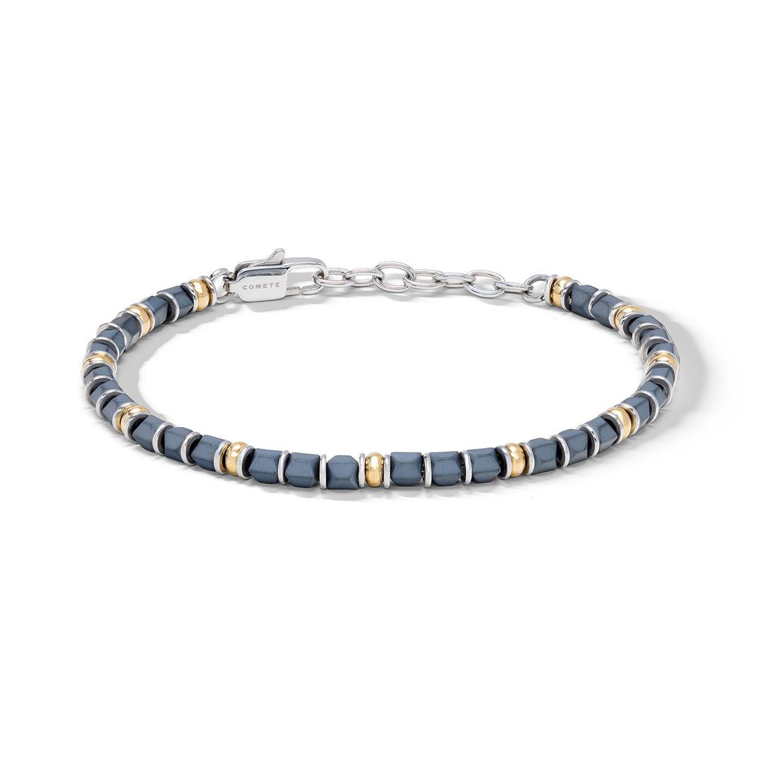Comete Steel bracelet with gray hematite and yellow PVD UBR1328