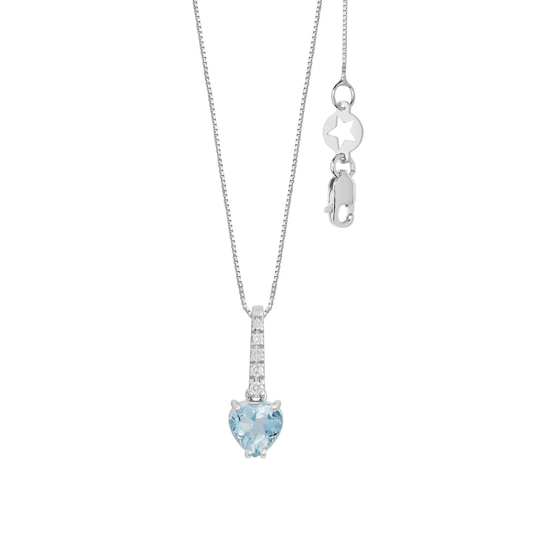 Comete Collana Acquamarina cuore in Oro e Diamanti bianchi GLQ319