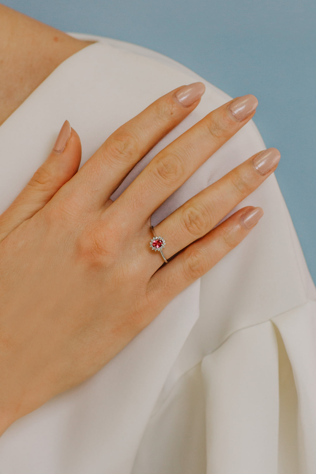 Bague Comete en or avec diamants et topaze rose ovale ANB2595
