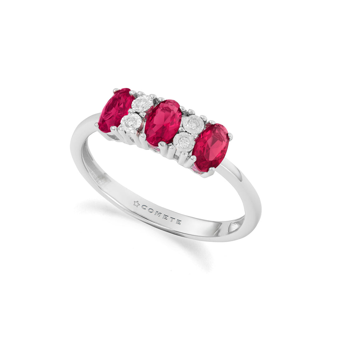 Bague Comète en Or 375, Diamants et Rubis KANB1906