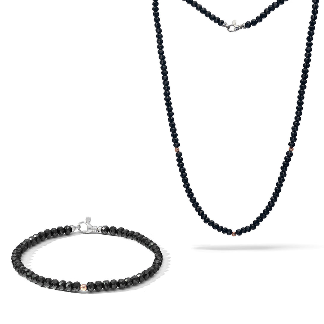 Comete Collana e Bracciale in Argento con spinelli neri KIT7391175
