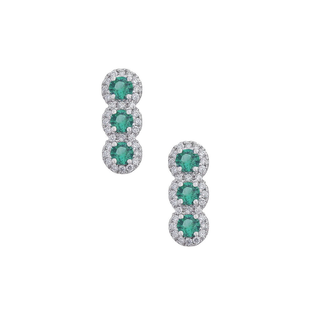 Comete Trilogy Ohrringe mit Smaragd in Gold und weißen Diamanten ORB1139