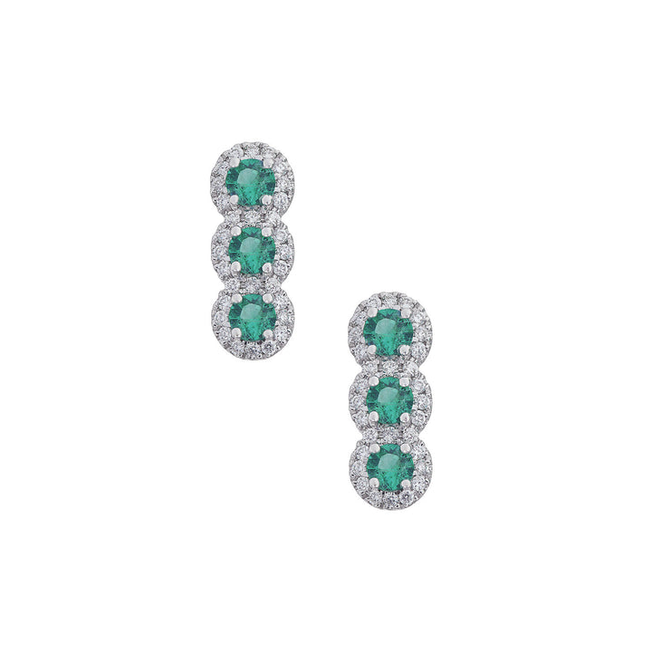 Comete Trilogy Ohrringe mit Smaragd in Gold und weißen Diamanten ORB1139